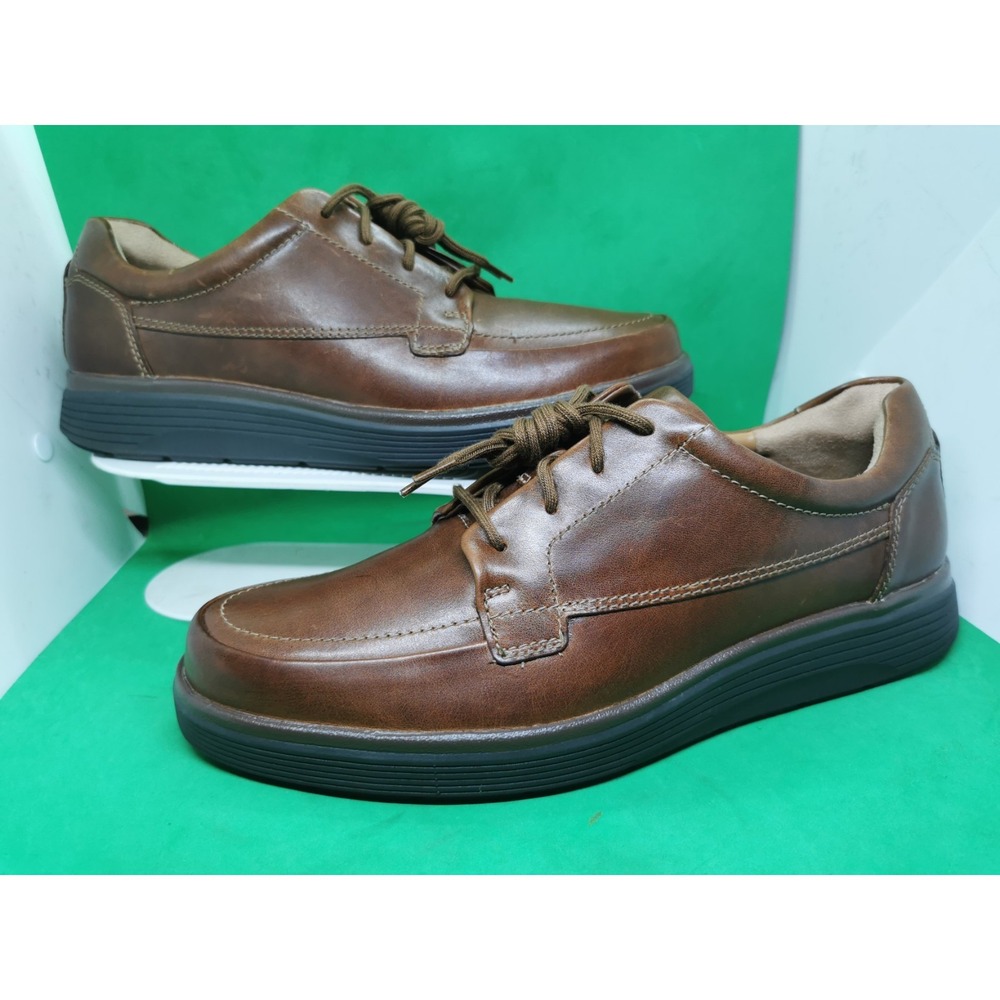 Mens Clarks Unstructured Un Abode Ease Leather Casual Lace Up Shoes Size 11.5 M